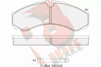 R BRAKE rb1208 -  Комплект тормозных колодок, дисковый тормоз